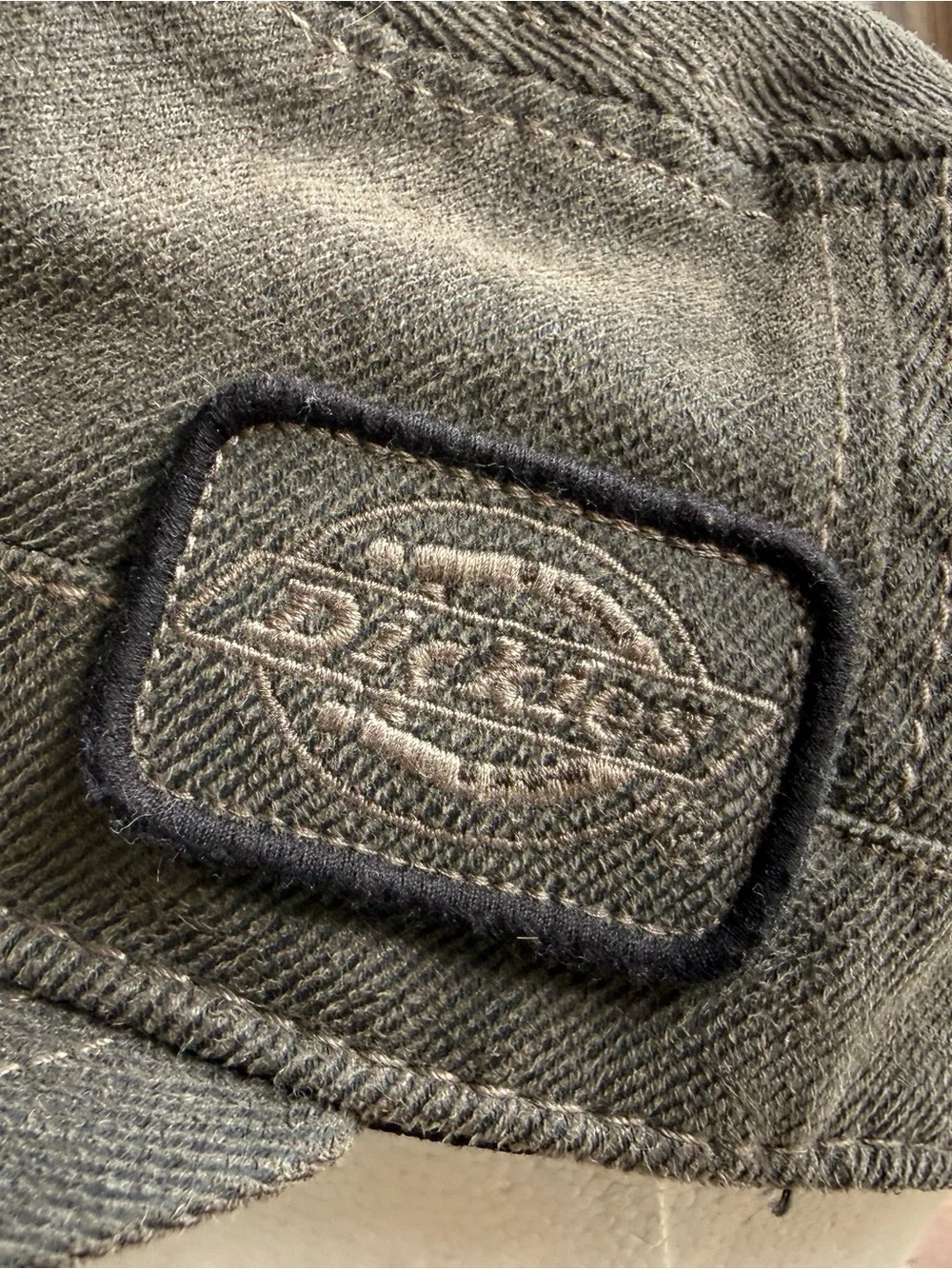Dickies Brown Military Cadet Cap S/M Canvas Twill Workwear Y2K Gorpcore